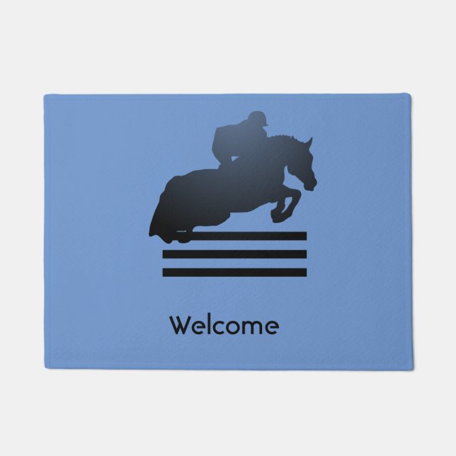 Paillasson  Cavalier franchissant un obstacle.     (Devant)