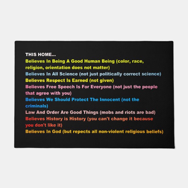 Paillasson Ce foyer croit (Devant)