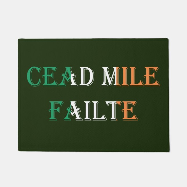 Paillasson Cead Mile Failte Irish Drapeau superposition dmcnt (Devant)