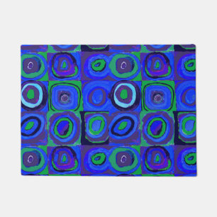 Paillasson Cercle Carré Kandinsky Farbstudie Blue Quadrate
