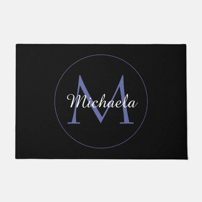 Paillasson Cercle minimal moderne nom initial monogramme mode (Devant)