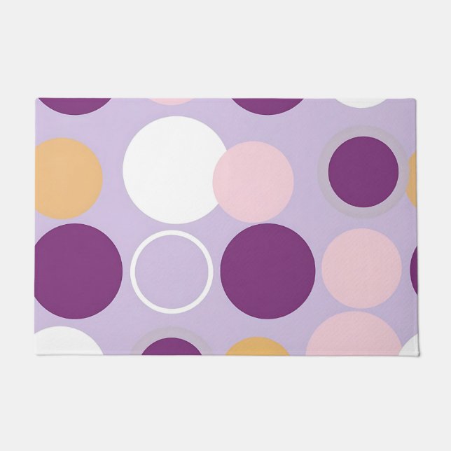 Paillasson Cercles à pois motif rétro moderne (Devant)