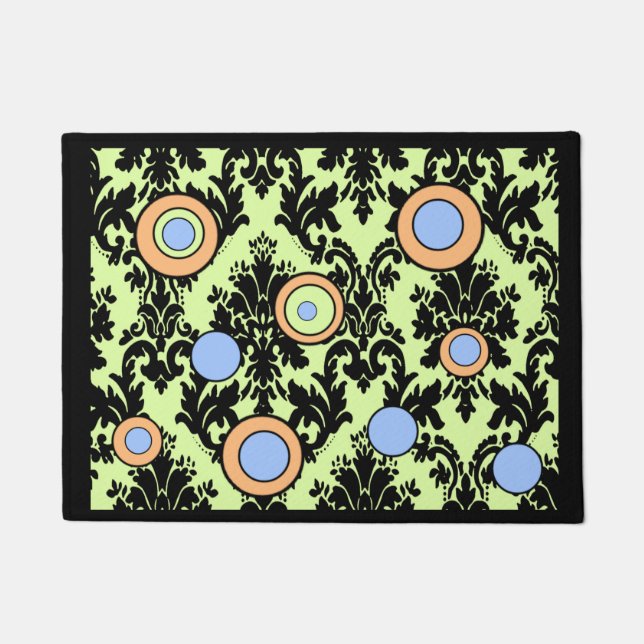 Paillasson cercles d'aile bleu vert mat (Devant)