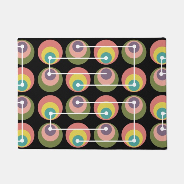 Paillasson Cercles du milieu du siècle multicolores (Devant)
