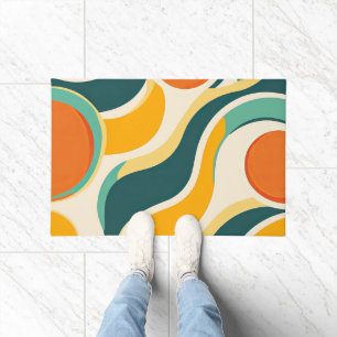 Paillasson Cercles orange et flux de couleurs