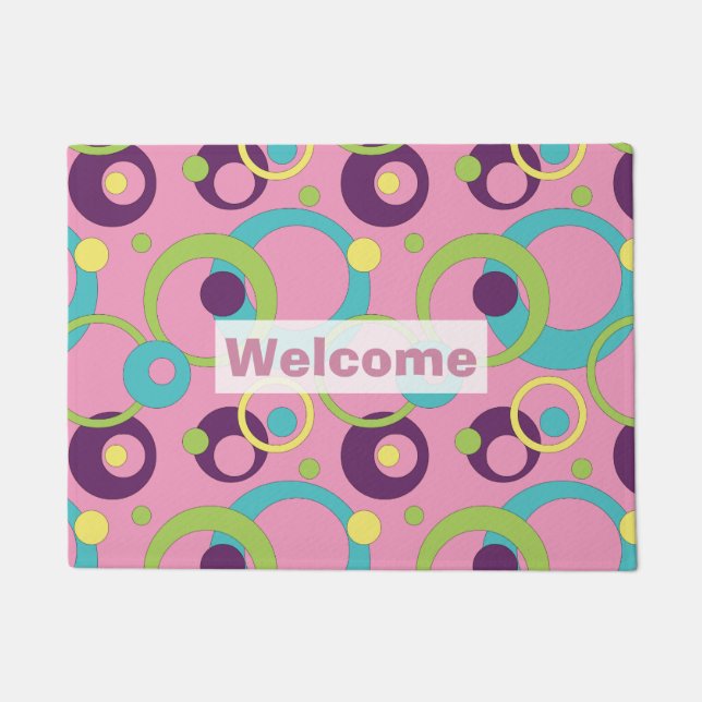 Paillasson Cercles roses funky mat (Devant)