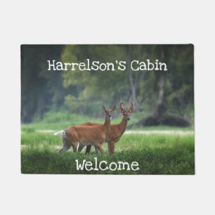 Paillasson Cerfs communs, cabine, rustique, bienvenu, coutume