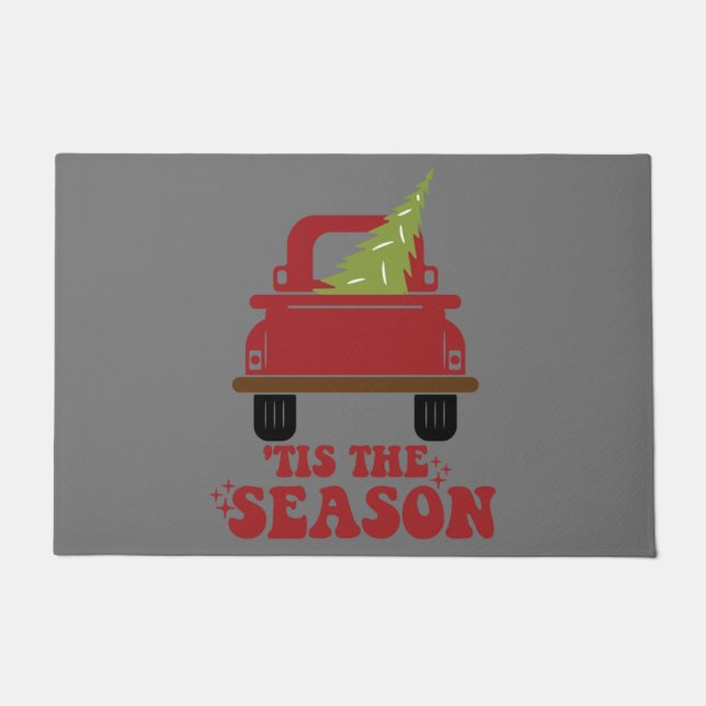 Paillasson C'Est La Saison Cute Retro Pine Noël Arbre Fami (Devant)