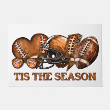 C'est la saison Rustic Football Door Mat.
