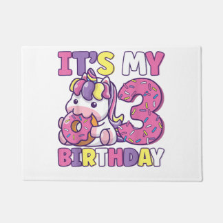 Paillasson C'est ma fête d'anniversaire de 3 ans Cute Girls D