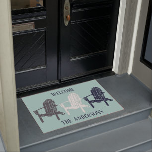 Paillasson Chaises Adirondack Marine Bleu et Aqua Personnalis