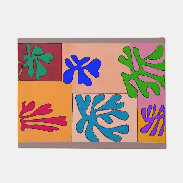 Paillasson Champ Brown Feuilles Abstraits (Devant)