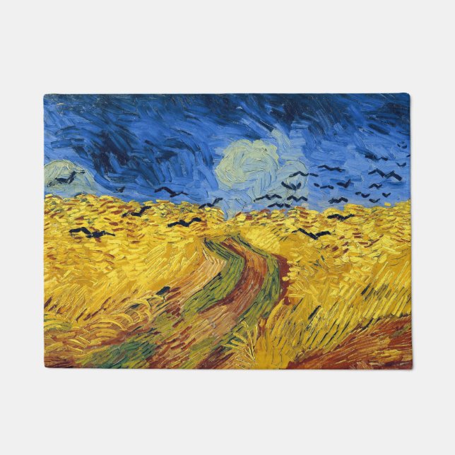 Paillasson Champ de blé de Van Gogh peinture impressionniste (Devant)