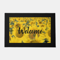 Champ jaune de tournesols Photographie Bienvenue