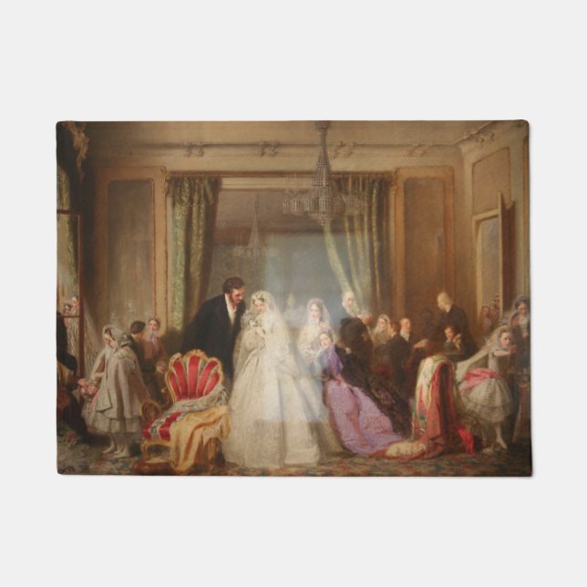Paillasson Changer de maison (vie mariée) (cadeau Mariage) (Devant)