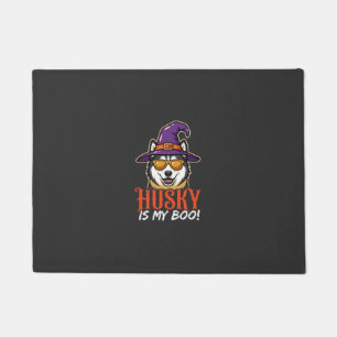 Paillasson Chapeau De Sorcière De Mon Boo Husky D'Halloween