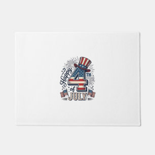 Paillasson Chapeau patriotique vintage Happy 4 juillet vecteu