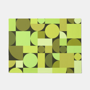 Paillasson Chartreuse géométrique moderne du milieu du siècle