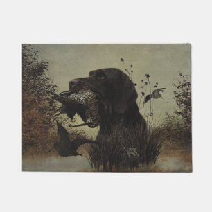 Paillasson Chasse en laine avec pointeur À poils durs alleman