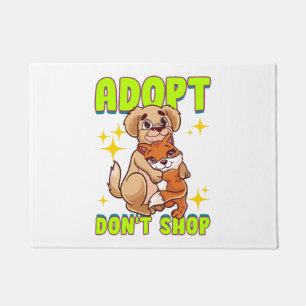 Paillasson Chat Chien mignon Adopter Ne pas Acheter