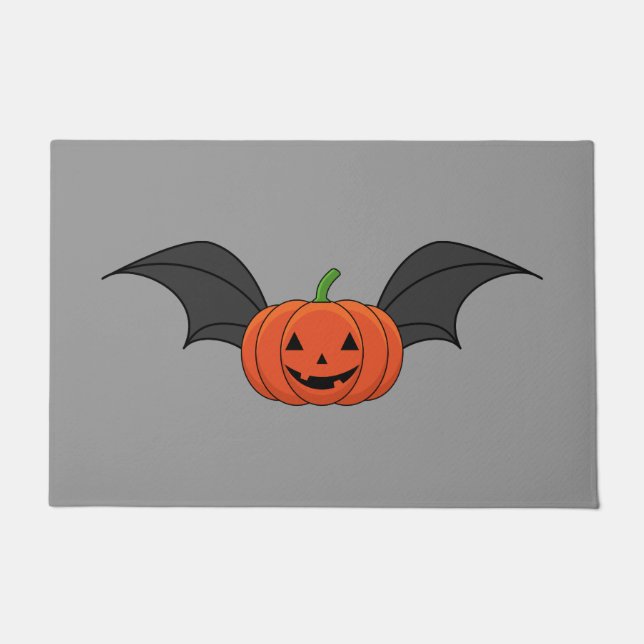 Paillasson Chat Citrouille d'Halloween (Devant)