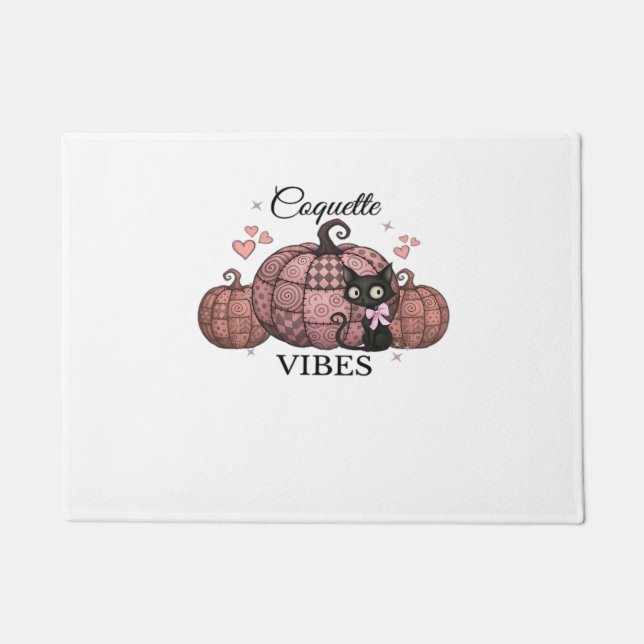 Paillasson Chat Citrouille rose Coquette T-shirt surdimension (Devant)