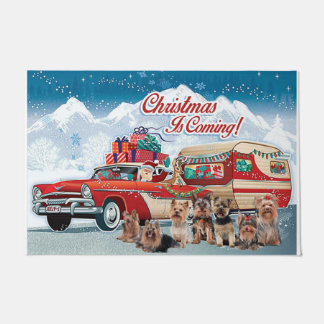 Paillasson Chat de bienvenue pour chien de Noël, Noël arrive