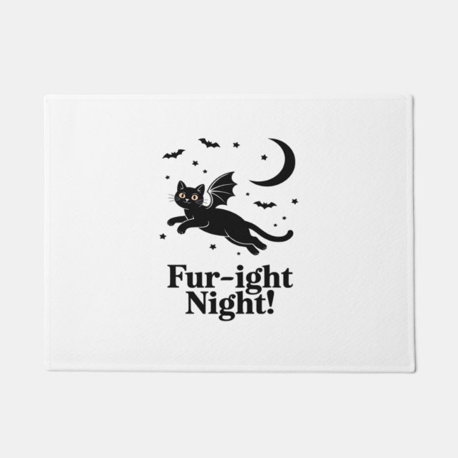 Paillasson Chat d'Halloween et amis Citrouilles mignonne chem (Devant)