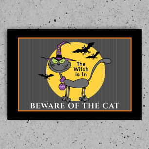 Paillasson Chat effrayant et ensorcelant pour Halloween