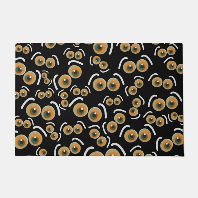 Paillasson Chat effrayant Halloween Boo Eyes Bat (Devant)