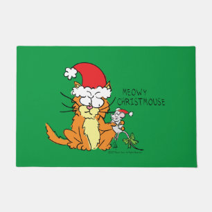 Paillasson Chat Funny Noël Cartographie mignonne souris souri