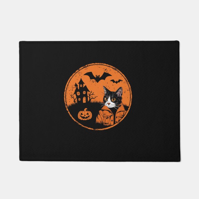 Paillasson Chat Halloween Art 2024 Kitten Chats Hommes Femmes (Devant)