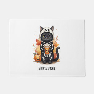 Paillasson Chat mignon d'Halloween effrayant