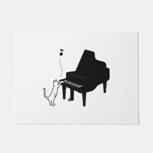 Paillasson Chat Mignon Jouant du Piano Artiste Musicien Drôle