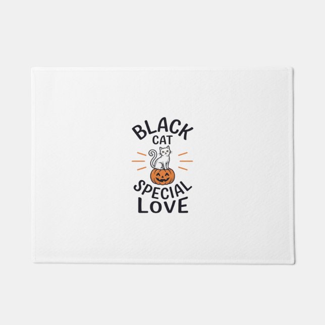 Paillasson Chat noir Amour spécial Halloween Chat Design vect (Devant)