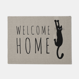 Paillasson Chat noir amusant accroché  Personnalisation Cool