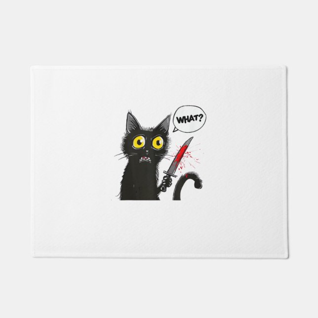 Paillasson Chat noir Costume Halloween Witchcraft Spider Web (Devant)