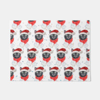 Chat noir de Noël avec écharpe rouge