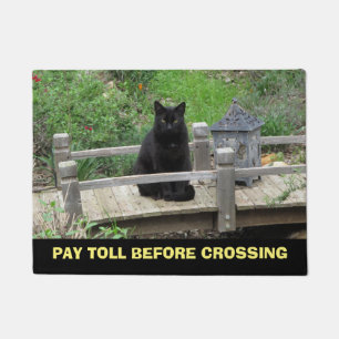 Paillasson Chat noir de péage de salaire sur la natte de pon