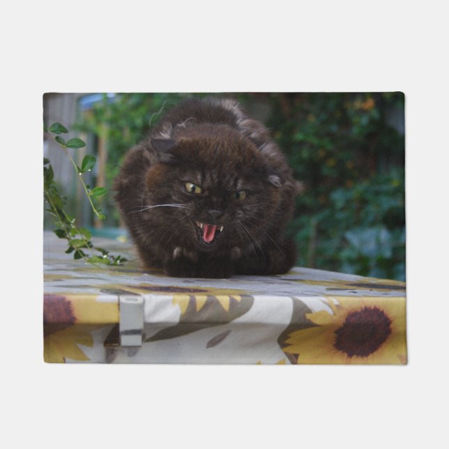 Paillasson Chat noir en colère (Devant)