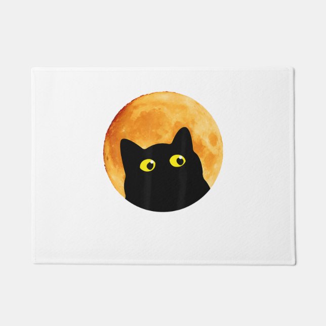 Paillasson Chat noir Halloween Design Drôle Chat Halloween (Devant)