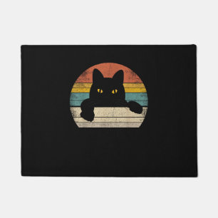 Paillasson Chat noir style Vintage rétro - Chats Lover cadeau