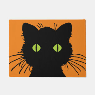 Paillasson Chat noir surdimensionné avec les yeux de