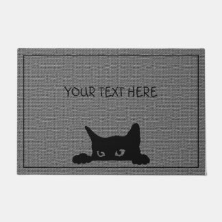 Paillasson Chat personnalisé Grand Porte | Gris et noir