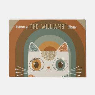 Paillasson Chat sans poils vintage Maman Papa Maison Extérieu