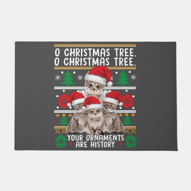 Paillasson Chats Chemise de Noël Funny Ornements Pajama Famil (Devant)