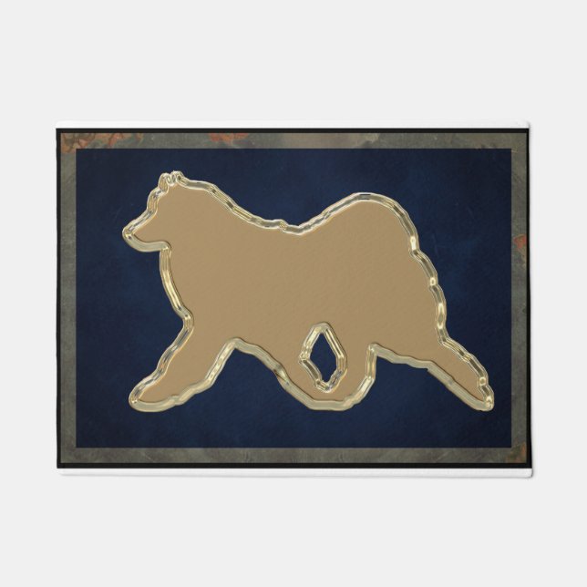 Paillasson Chauffage de porte Samoyed non-Slip de 18 po x 24  (Devant)