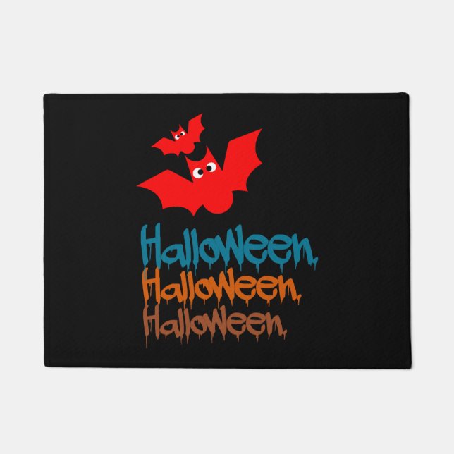 Paillasson Chauves-souris d'Halloween ! (Devant)