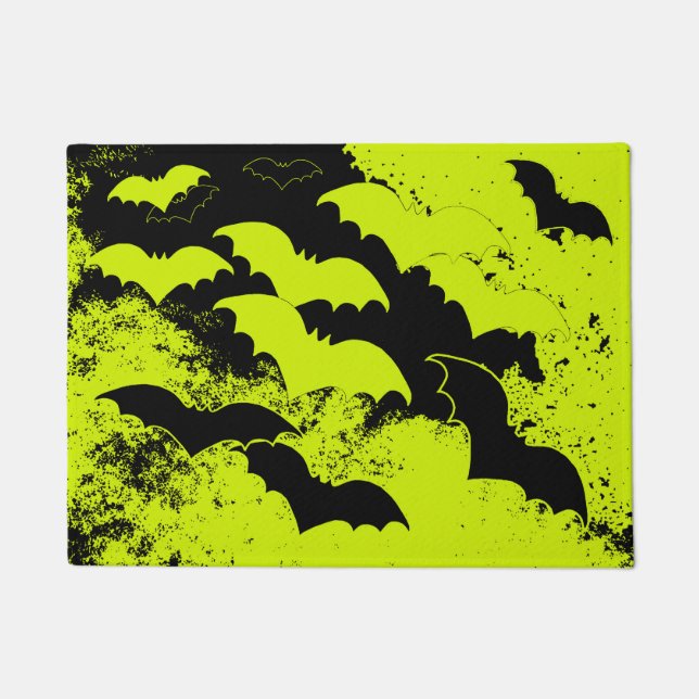 Paillasson Chauves-souris noires en vol Jaune (Devant)