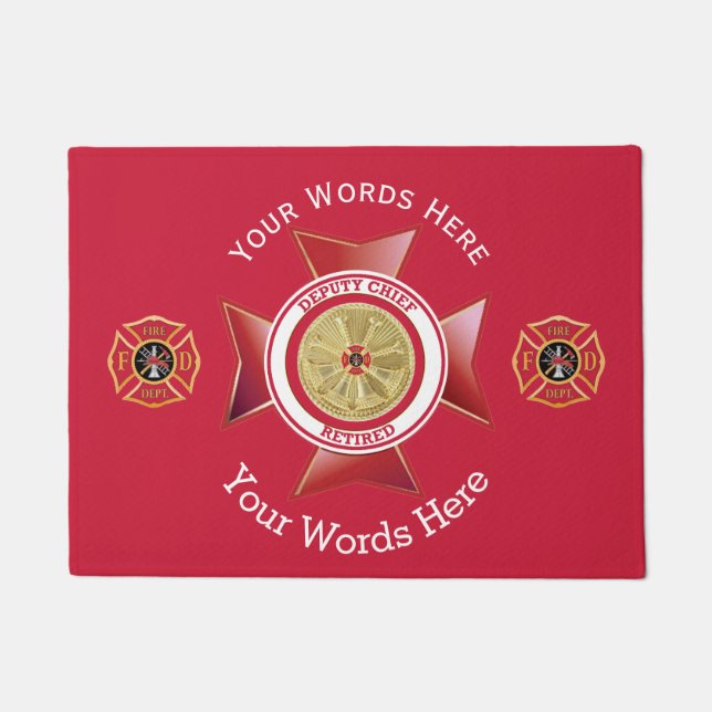 Paillasson Chef d'incendie adjoint à la retraite 4 Bugle Cust (Devant)